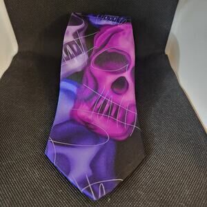 Garcia Skull Tie Purple Plague Entity Silk Neck Tie Jerry Garcia Mens